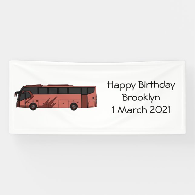 Lona Ilustracion personalizado de autobús (Horizontal)