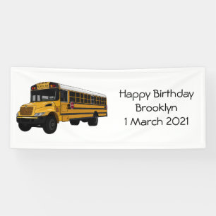 Lona Ilustracion personalizado de autobús escolar