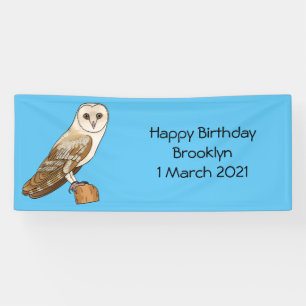 Lona Ilustracion personalizado de aves de búho de Barn
