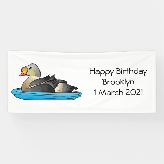 Lona Ilustracion personalizado de aves King eider (Horizontal)