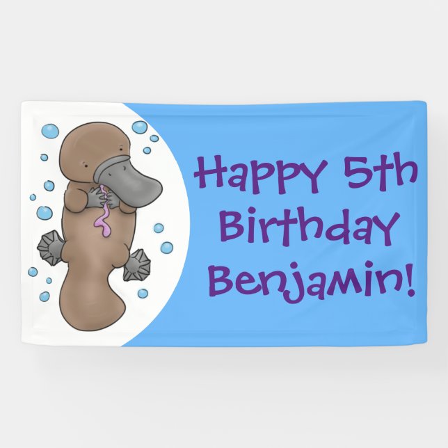 Lona Ilustracion personalizado de bebé de plaquypus fel (Horizontal)