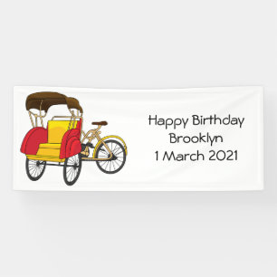 Lona Ilustracion personalizado de bicitaxi