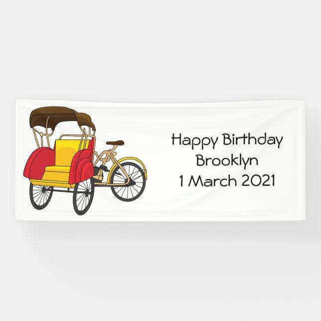 Lona Ilustracion personalizado de bicitaxi (Horizontal)