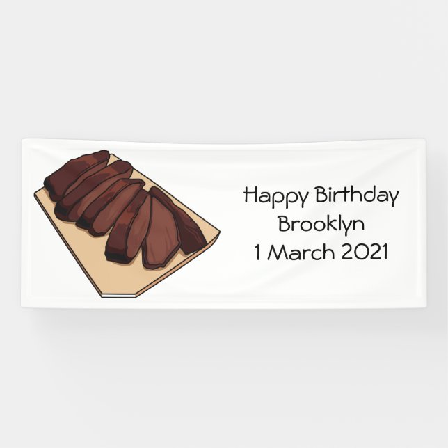 Lona Ilustracion personalizado de brisket de carne (Horizontal)