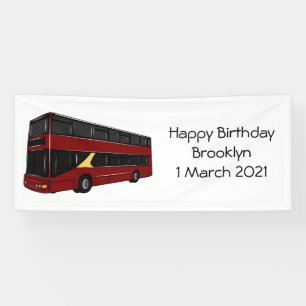 Lona Ilustracion personalizado de bus de dos pisos