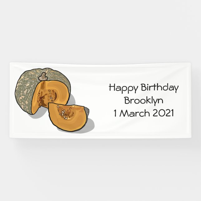 Lona Ilustracion personalizado de calabaza (Horizontal)