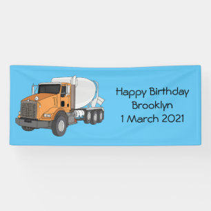 Lona Ilustracion personalizado de camión de mezcla de c