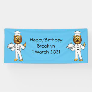 Lona Ilustracion personalizado de chef de un bonito leó