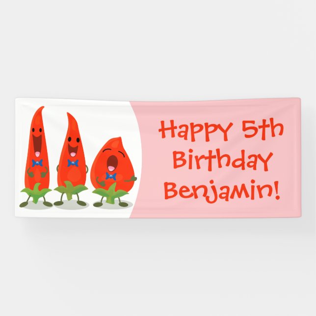 Lona Ilustracion personalizado de chiles cantantes (Horizontal)