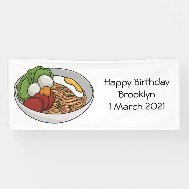 Lona Ilustracion personalizado de fideos (Horizontal)