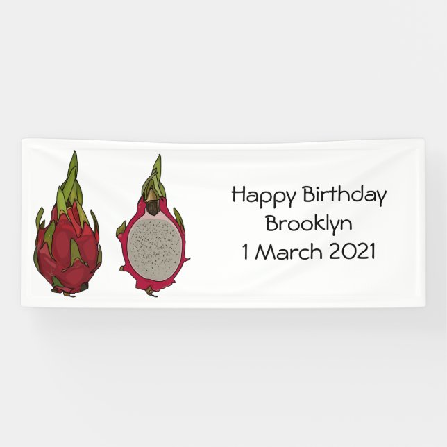 Lona Ilustracion personalizado de fruta dragón (Horizontal)
