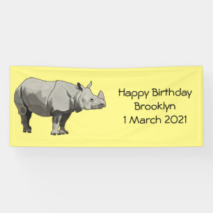 Lona Ilustracion personalizado de Javan rhinoceros