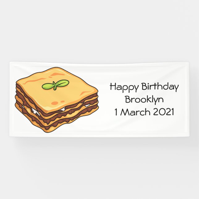 Lona Ilustracion personalizado de Lasagna (Horizontal)