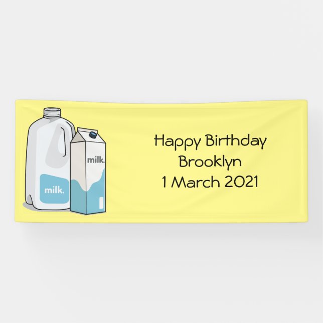 Lona Ilustracion personalizado de leche (Horizontal)