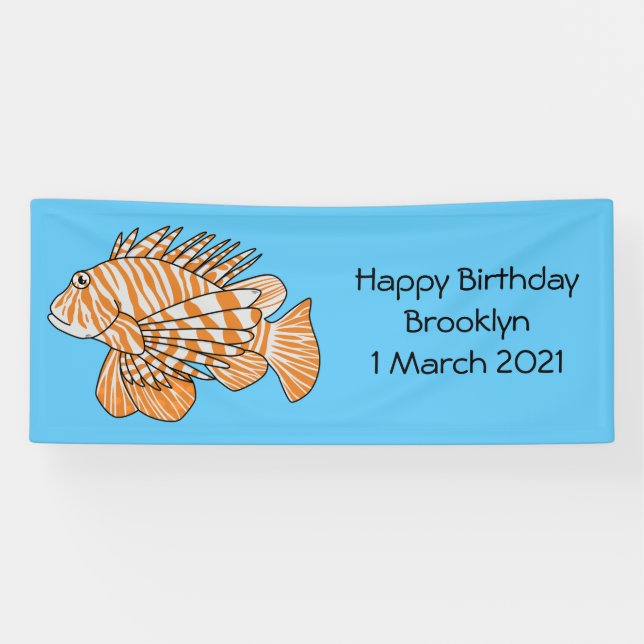 Lona Ilustracion personalizado de leonfish feliz (Horizontal)