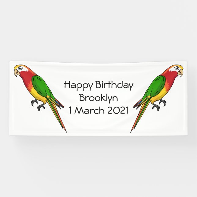 Lona Ilustracion personalizado de loro feliz (Horizontal)