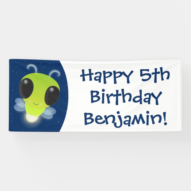 Lona Ilustracion personalizado de luciérnaga con brillo (Horizontal)