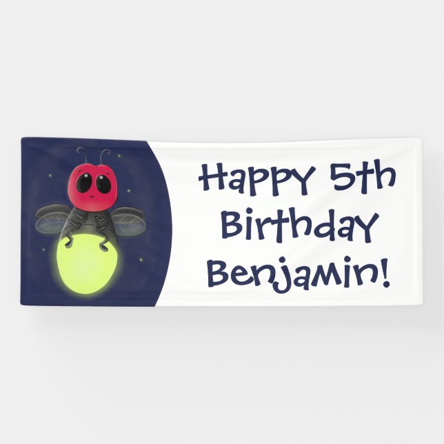 Lona Ilustracion personalizado de luciérnaga de bichos  (Horizontal)