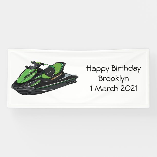 Lona Ilustracion personalizado de moto acuática (Horizontal)