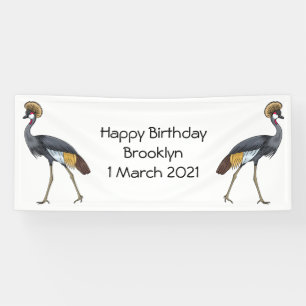 Lona Ilustracion personalizado de pájaro grullo coronad