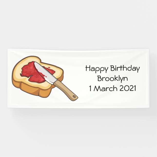 Lona Ilustracion personalizado de pan y mermelada (Horizontal)