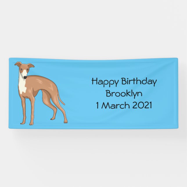 Lona Ilustracion personalizado de perro de Greyhound (Horizontal)