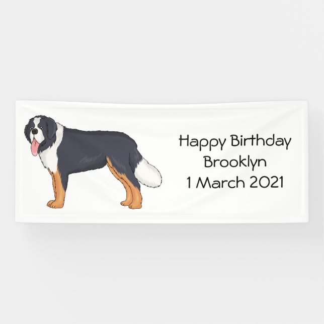 Lona Ilustracion personalizado de perro de montaña de B (Horizontal)