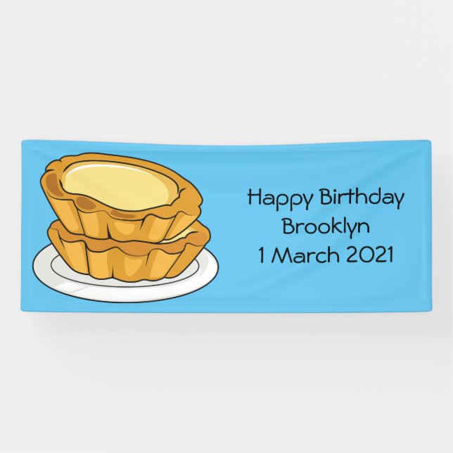 Lona Ilustracion personalizado de tarta de huevo (Horizontal)