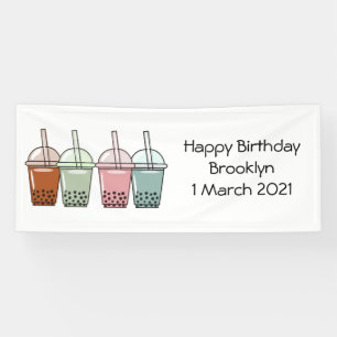Lona Ilustracion personalizado de té de burbujas