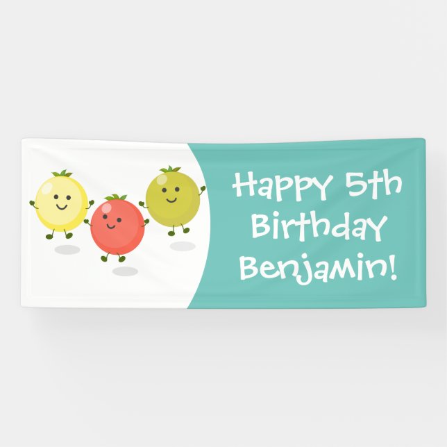 Lona Ilustracion personalizado de tomates de cerezo (Horizontal)