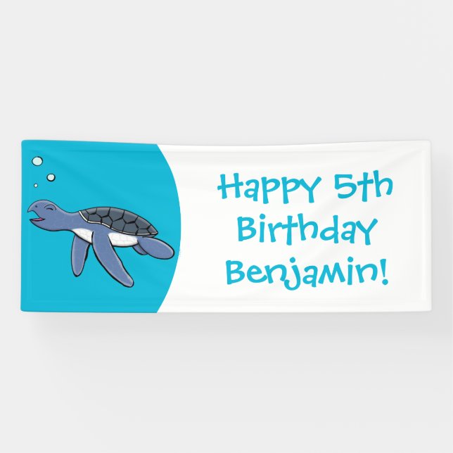 Lona Ilustracion personalizado de tortuga marina de beb (Horizontal)