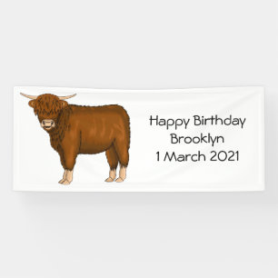 Lona Ilustracion personalizado de vaca de Highland
