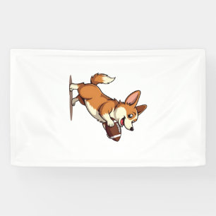 Lona Ilustración Retro Deportiva de Perro de Fútbol Cor
