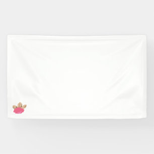 Lona ilustracion rosa y marrón Vinyl Banner