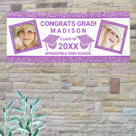 Lona Imagen del partido Grad Glam Purple Cap Graduation
