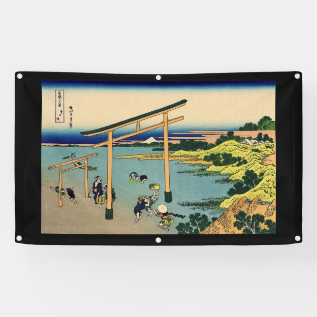 LONA IMPRESIÓN JAPONESA DE HOKUSAI WOODBLOCK DEL AGUA (Horizontal)
