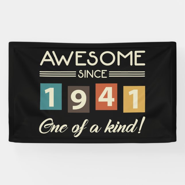 Lona Impresionante desde 1941, cumpleaños 80 de la Retr (Horizontal)