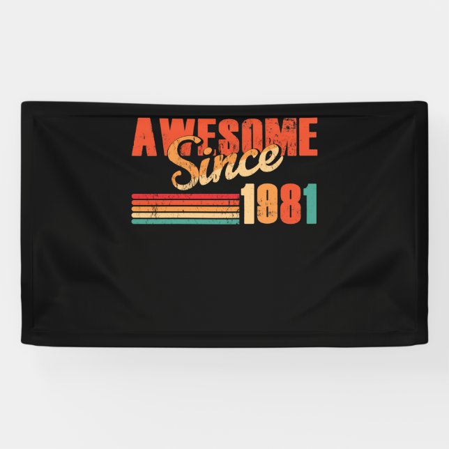 Lona Impresionante desde 1981 41ª Retro de cumpleaños d (Horizontal)