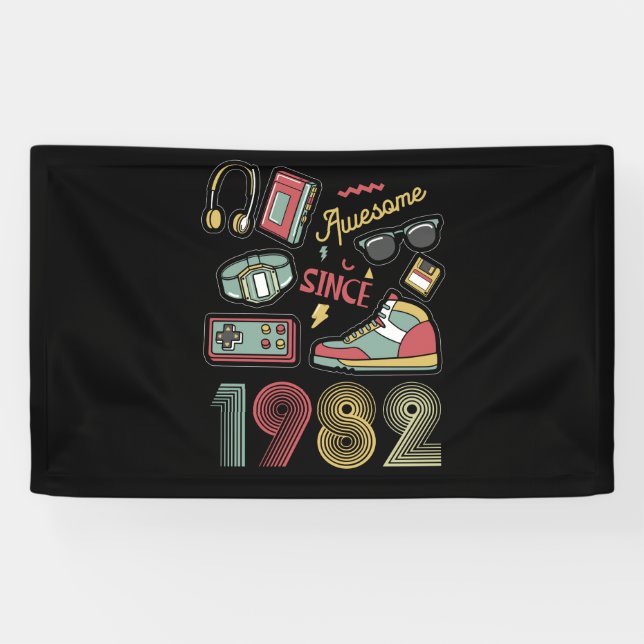 Lona Impresionante desde 1982 40º cumpleaños de la Viej (Horizontal)