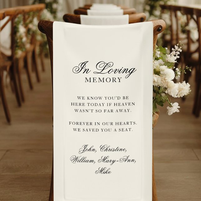 Lona "In Loving Memory" Classic Wedding Memorial Beige ("In Loving Memory" Classic Wedding Memorial Beige Banner)