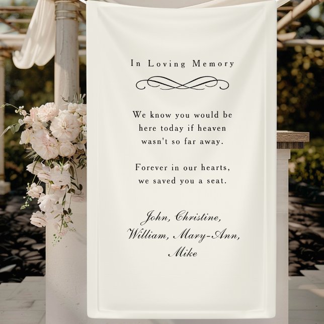 Lona "In Loving Memory" Elegant Wedding Memorial Beige ("In Loving Memory" Elegant Wedding Memorial Beige Banner)