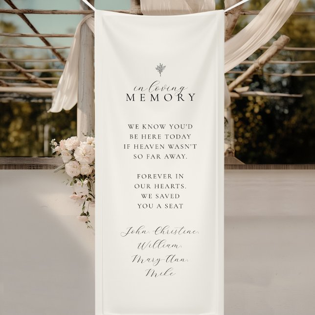 Lona In Loving Memory! Floral Line Art Bouquet Wedding  (In Loving Memory! Floral Line Art Bouquet Custom Wedding Banner)