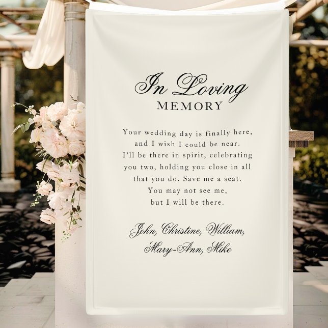 Lona "In Loving Memory" Modern Calligraphy Wedding  ("In Loving Memory" Modern Calligraphy Wedding Banner)
