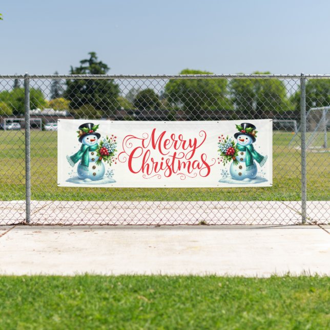Lona Indoor Outdoor Custom Banner-Merry Christmas (In situ)