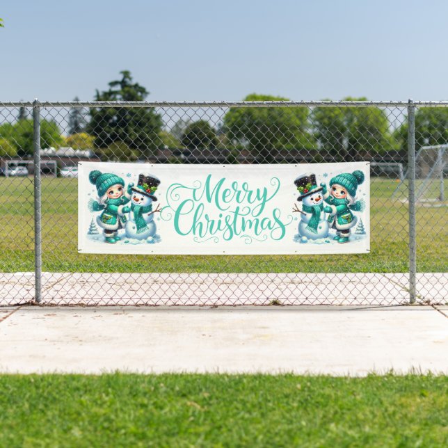 Lona Indoor Outdoor Custom Banner-Merry Christmas (In situ)