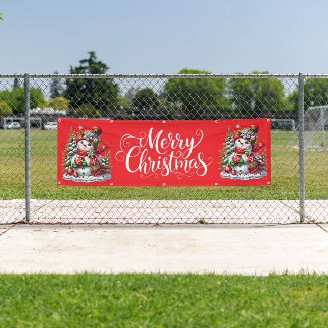 Lona Indoor Outdoor Custom Banner-Merry Christmas (In situ)