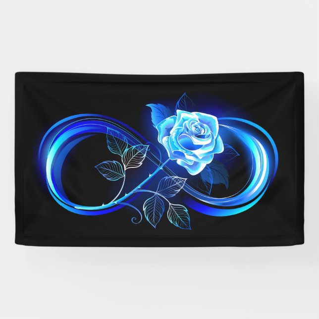 Lona Infinito brillante con rosa azul (Horizontal)