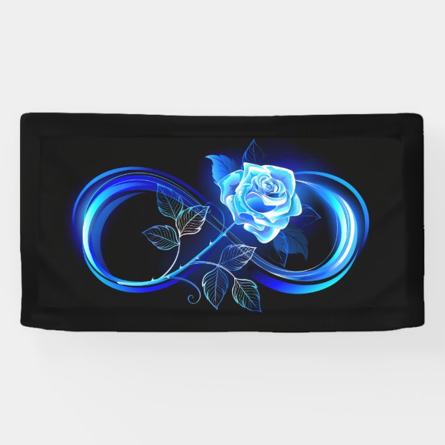 Lona Infinito brillante con rosa azul (Horizontal)