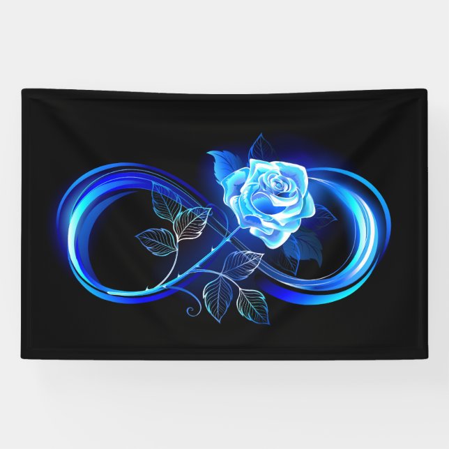 Lona Infinito brillante con rosa azul (Horizontal)