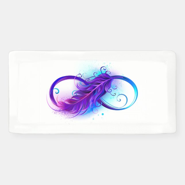 Lona Infinito con plumas púrpura (Horizontal)